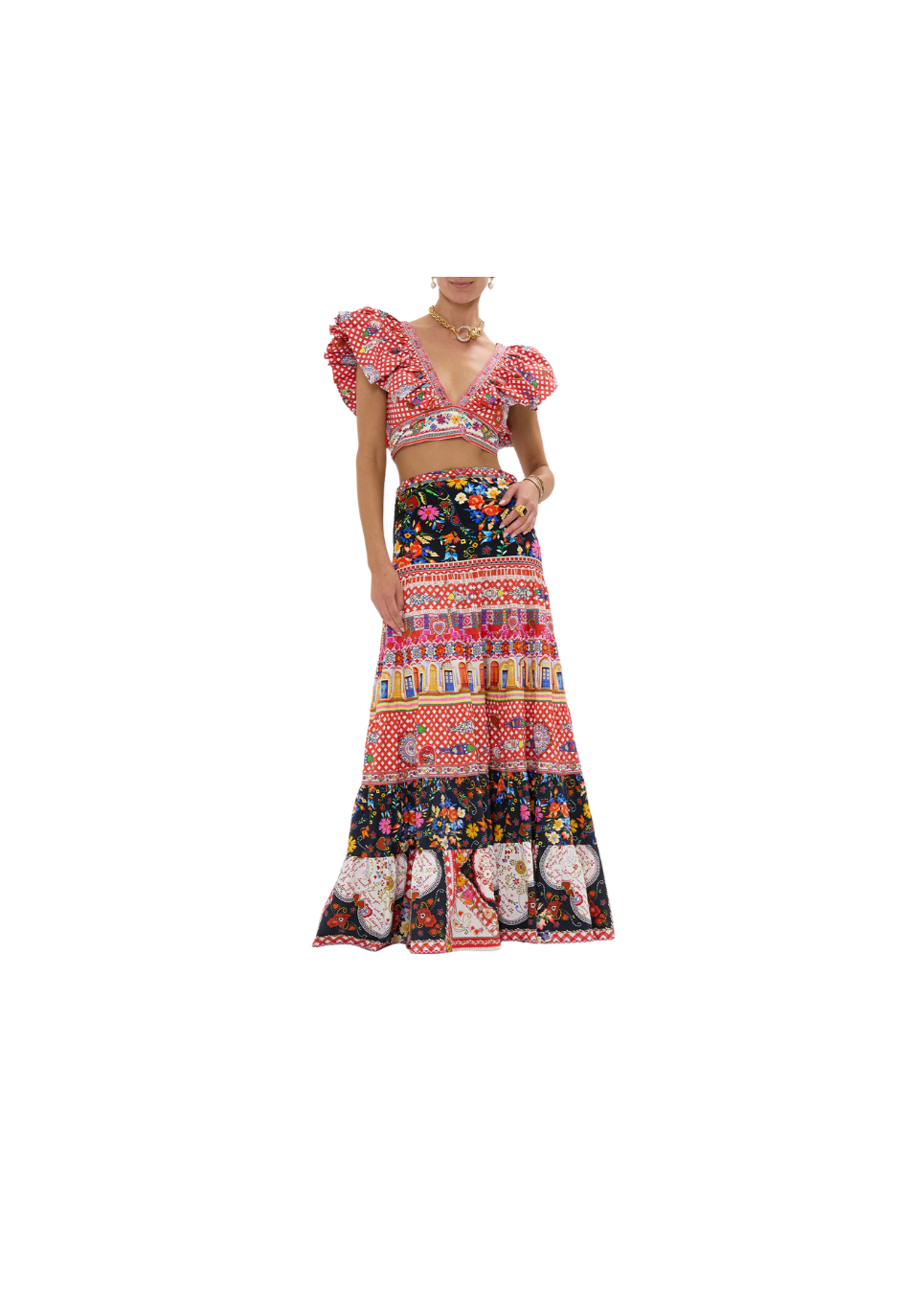 Camilla - Tiered Skirt & Ruffle Top | Size M/L