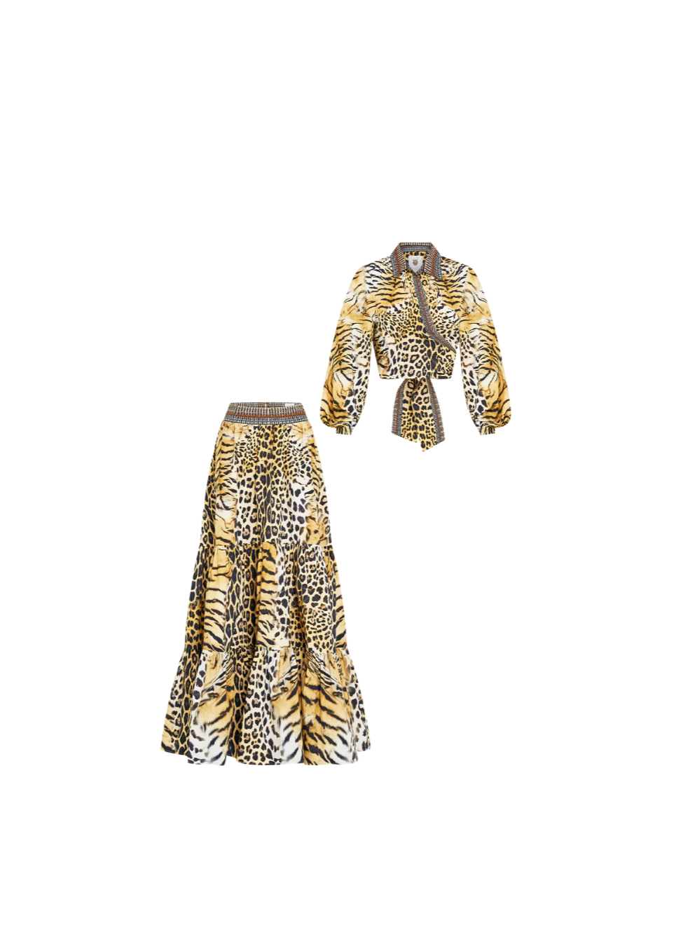 Camilla - Tiered Skirt & Wrap Top | Size L
