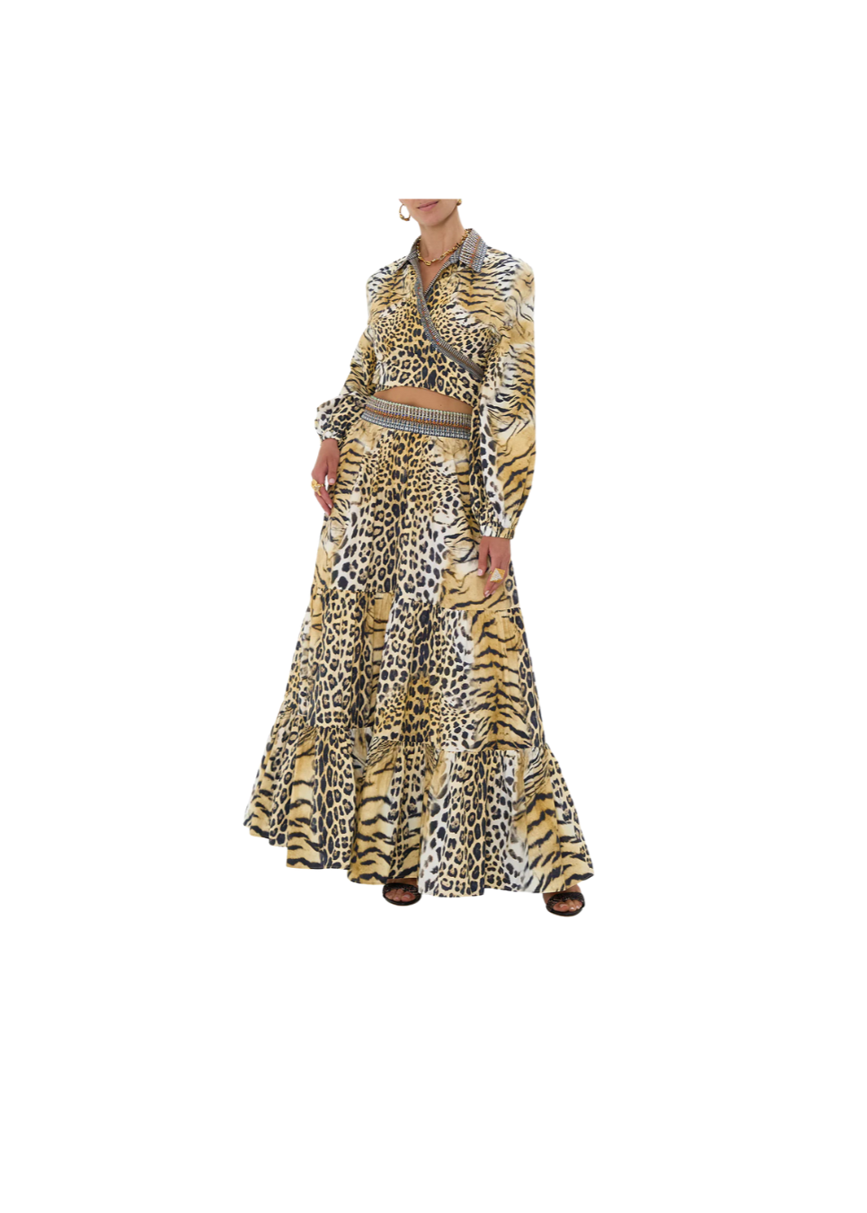 Camilla - Tiered Skirt & Wrap Top | Size L