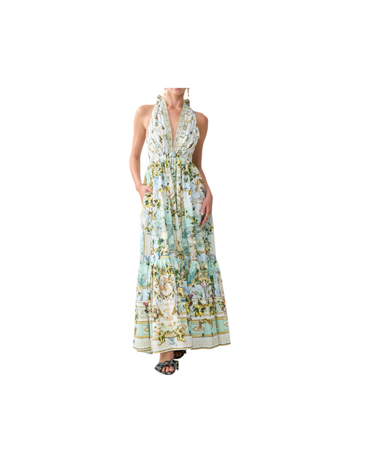 Camilla -  Ruffle hem halter dress | Size 12