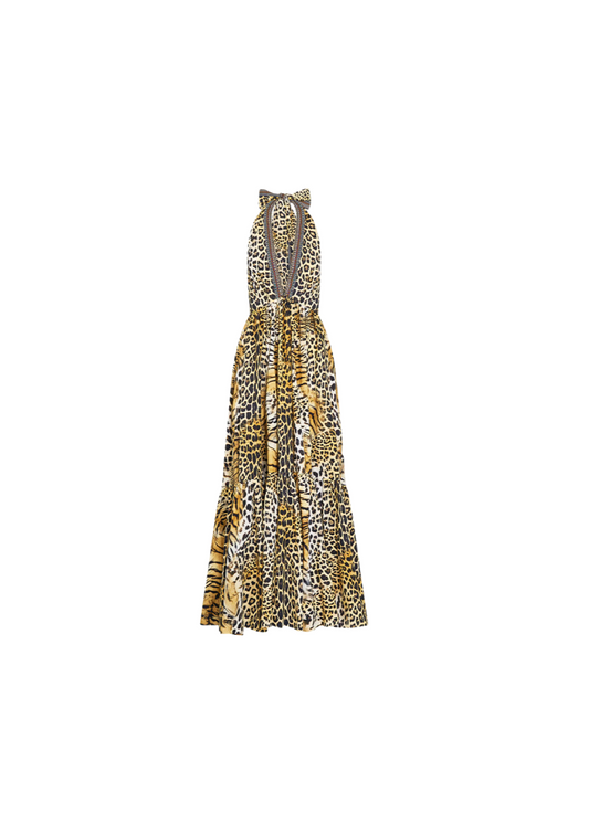 Camilla - Ruffle Hem Halter Maxi | Size M/L