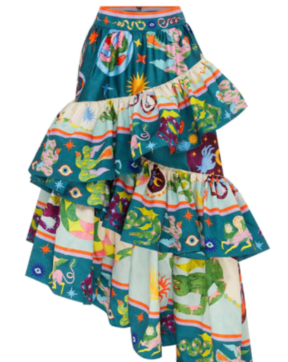 Alemais -  Guardian Tiered Skirt & Scarf | Size 12